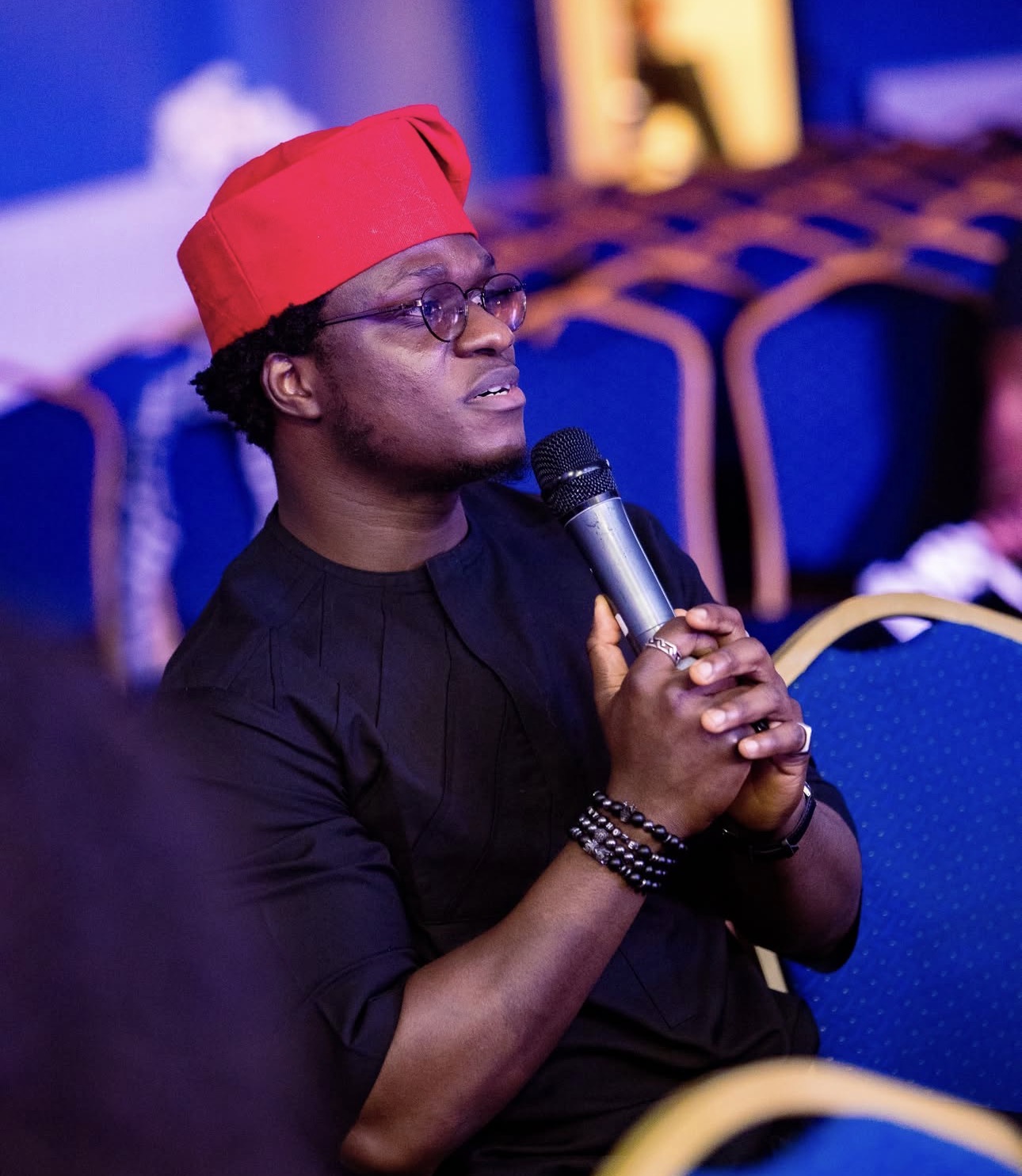 Worship musician leading a congregation